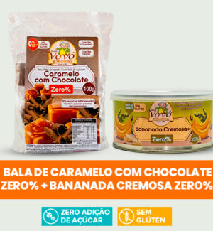 Bala de Caramelo com Chocolate Zero%+ Bananada Cremosa Zero%