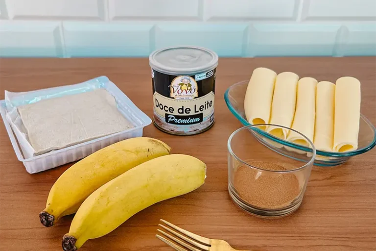 Ingredientes para fazer tortinha de banana